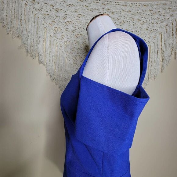 1. State Cold Shoulder Lined Formal Mini Dress Blue Size 12 Large - Picture 9 of 14